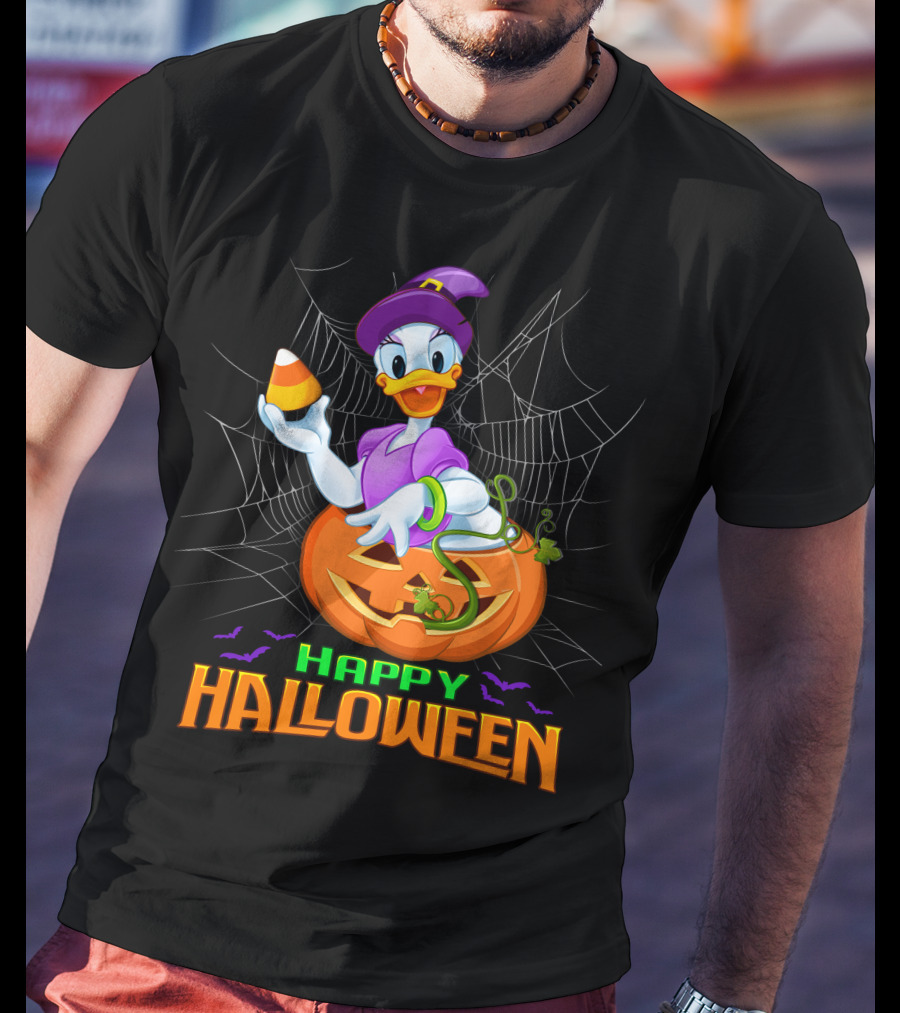 Happy Halloween Daisy Duck Halloween Pumpkin Costume Candy Corn T-Shirt