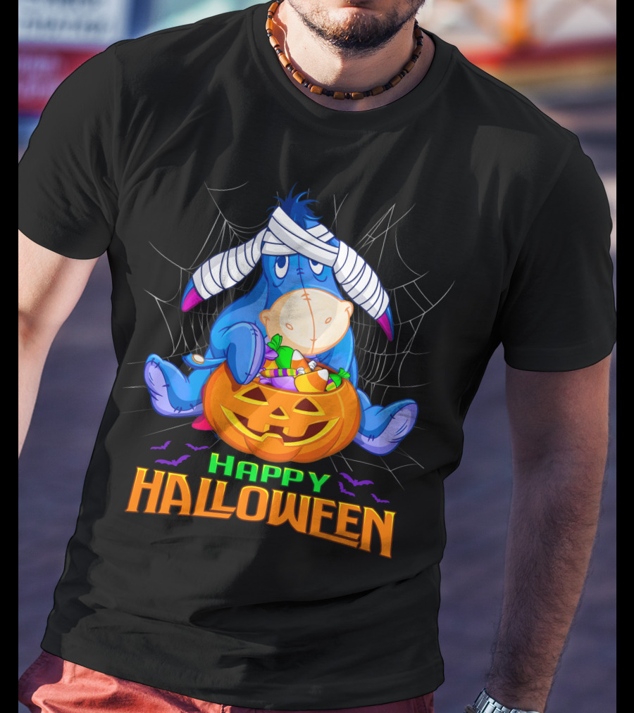 Eeyore Happy Halloween Pumpkin Candy Basket T-Shirt