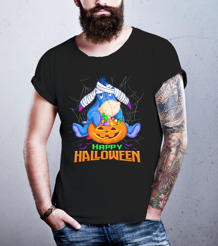 Eeyore Happy Halloween Pumpkin Candy Basket T-Shirt