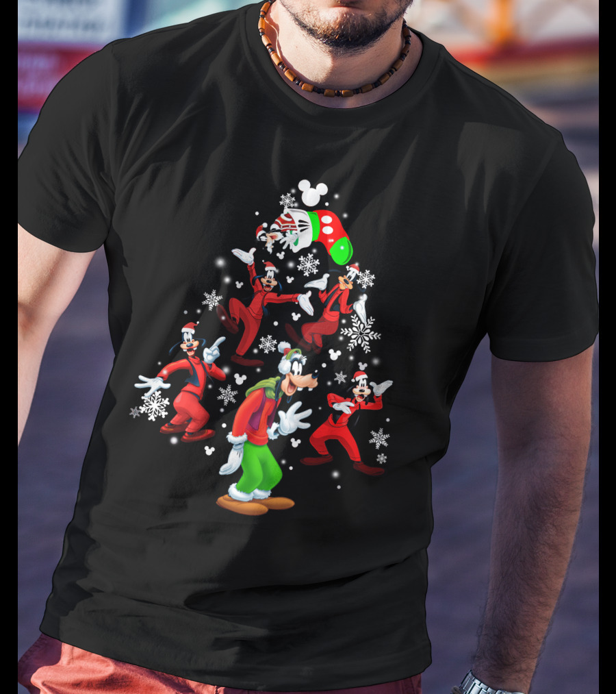 Goofy Christmas Snowflakes Santa Suit Festive Holiday Celebration T-Shirt