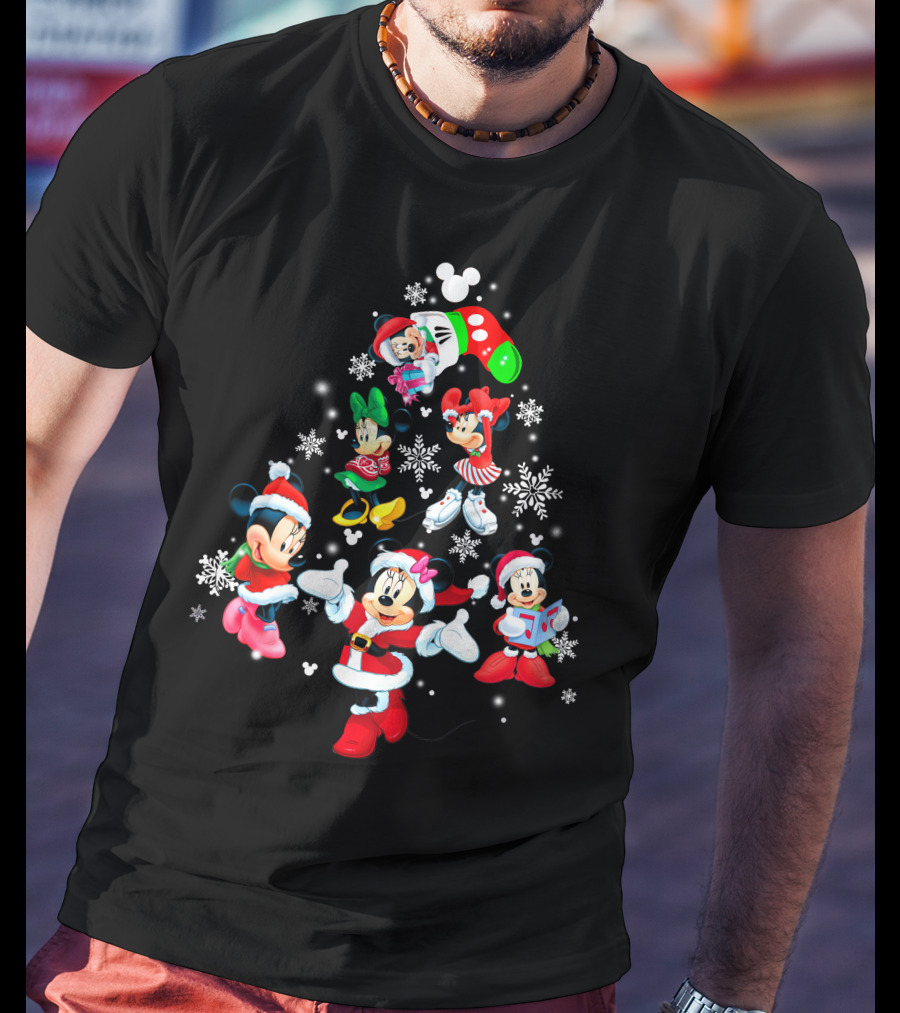 Minnie Mouse Christmas Festive Snowflake Holiday Disney Icon Collection T-Shirt