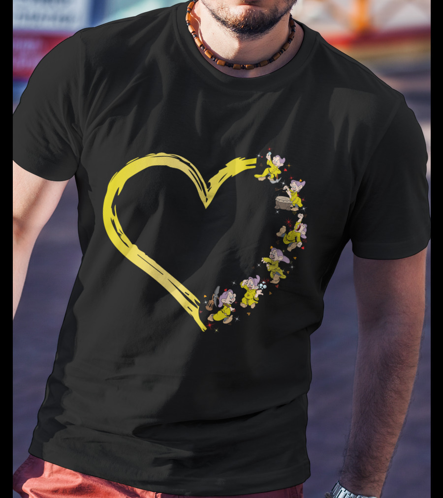 Dopey Heart Adventure In Yellow Brushstroke T-Shirt