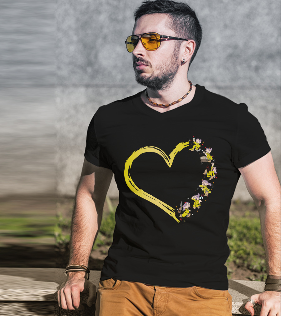 Dopey Heart Adventure In Yellow Brushstroke T-Shirt