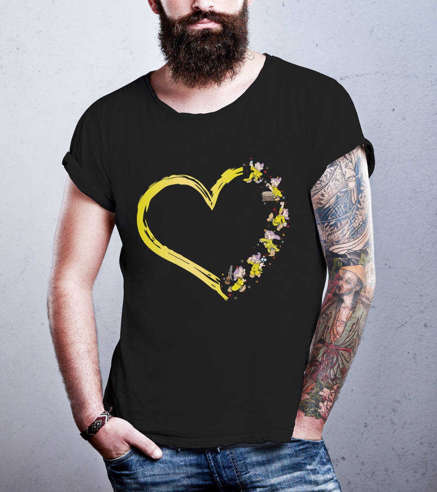 Dopey Heart Adventure In Yellow Brushstroke T-Shirt