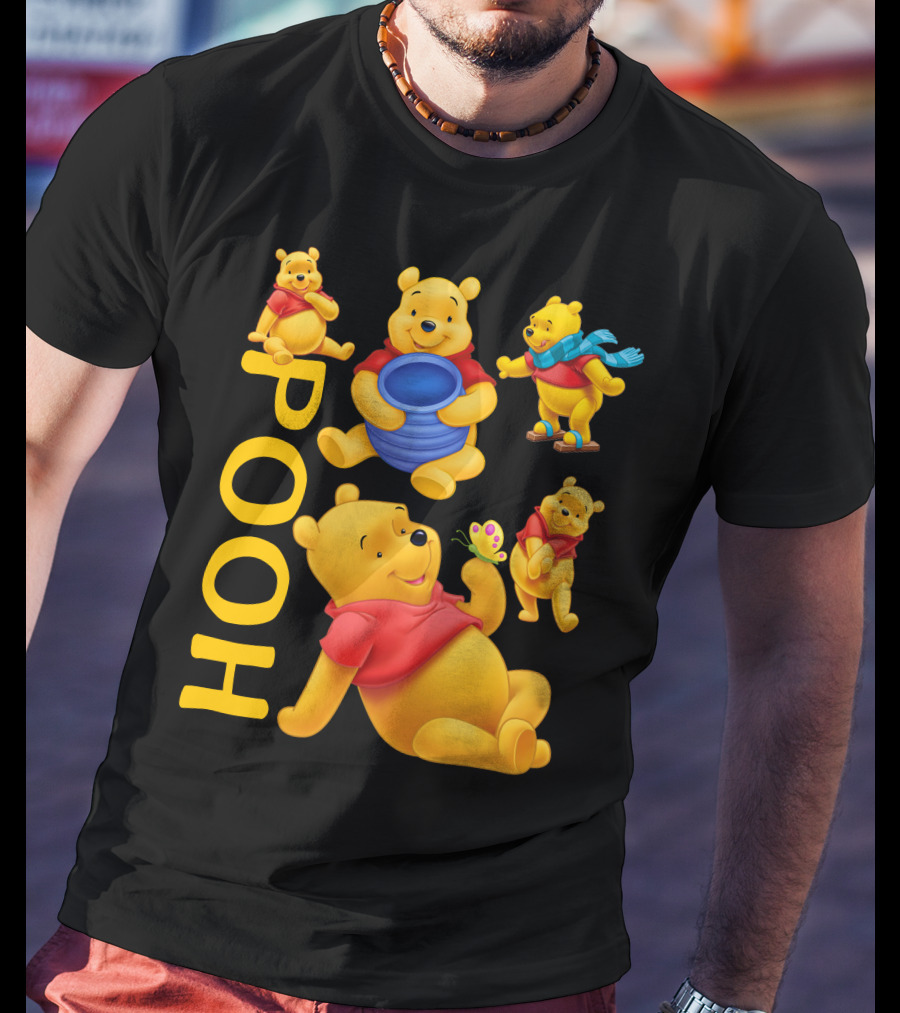 Pooh With Honey Pot And Playful Poses T-Shirt