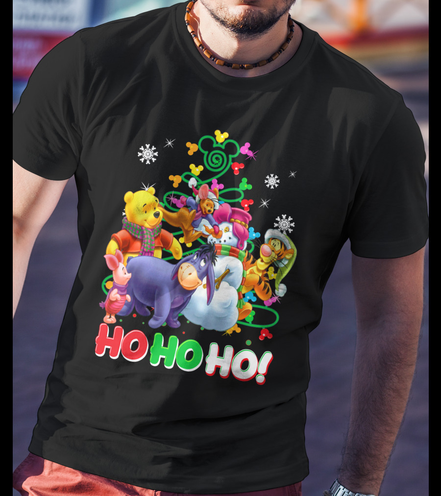 Winnie The Pooh Christmas Ho Ho Ho With Friends T-Shirt