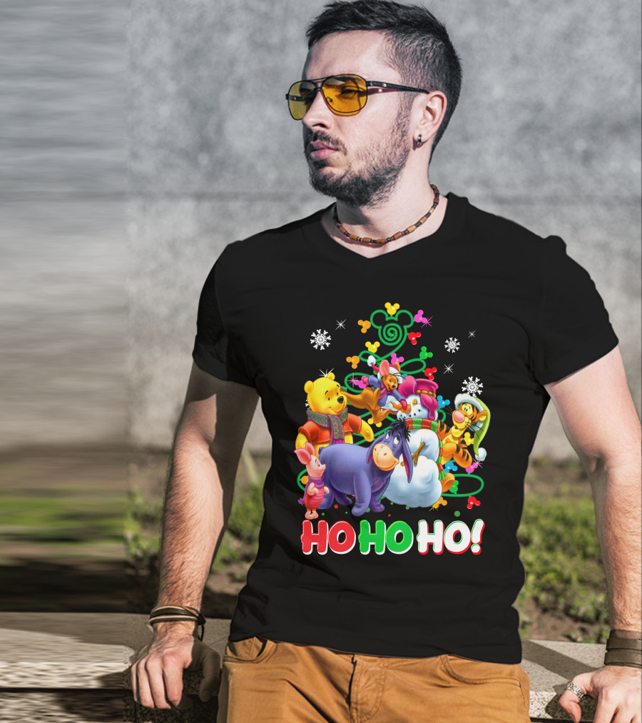 Winnie The Pooh Christmas Ho Ho Ho With Friends T-Shirt
