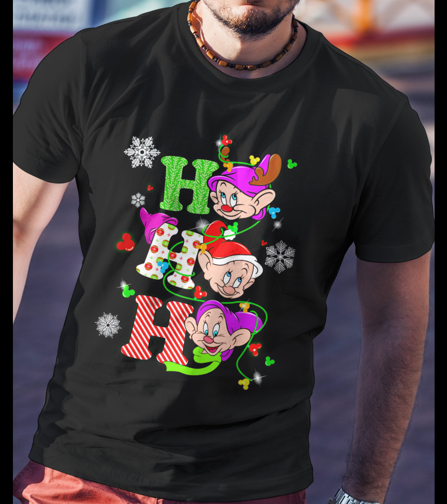 Dopey Ho Ho Ho Snow White Christmas Characters T-Shirt
