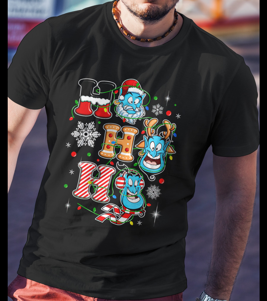 Ho Ho Ho Magic Lamp Holiday Characters T-Shirt
