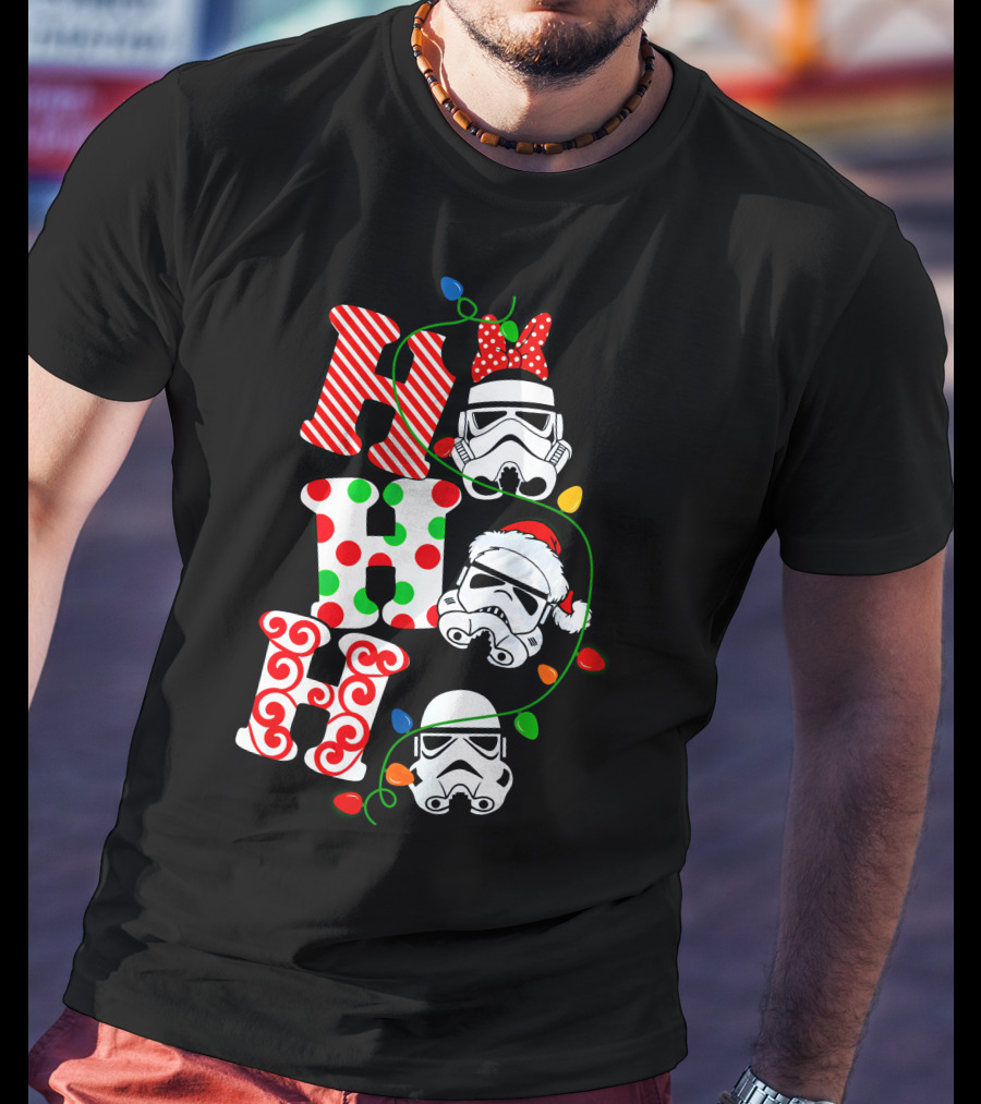 Ho Ho Ho Star War Stormtrooper Christmas Lights T-Shirt
