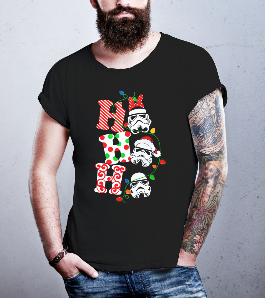 Ho Ho Ho Star War Stormtrooper Christmas Lights T-Shirt