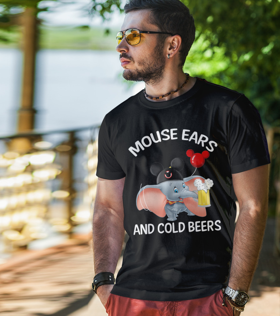 Mouse Ears And Cold Beers Dumbo Balloon Hat Drink T-Shirt
