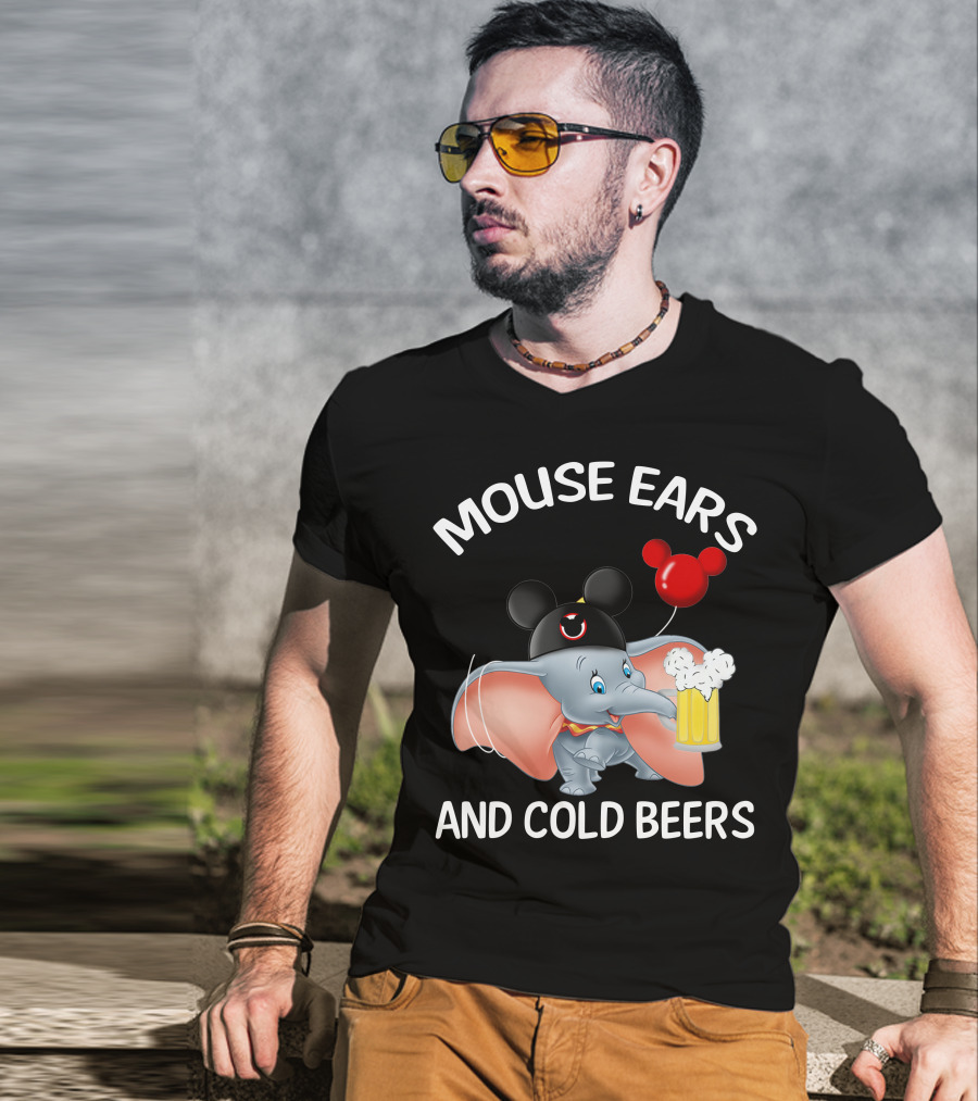 Mouse Ears And Cold Beers Dumbo Balloon Hat Drink T-Shirt