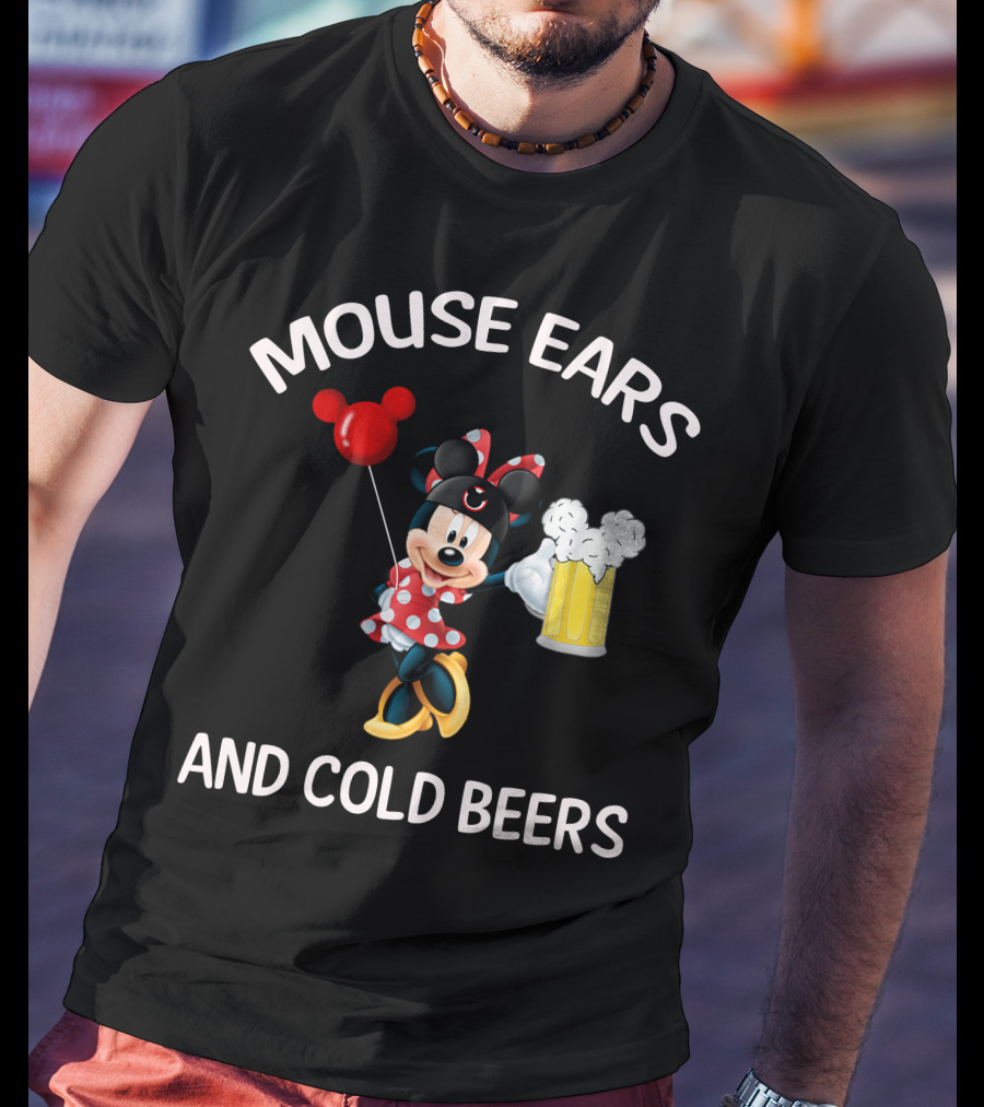 Minnie Mouse Ears And Cold Beers Balloon And Mug T-Shirt