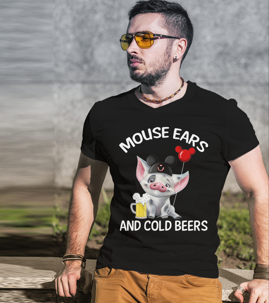 Mouse Ears And Cold Beers Pua Pig T-Shirt