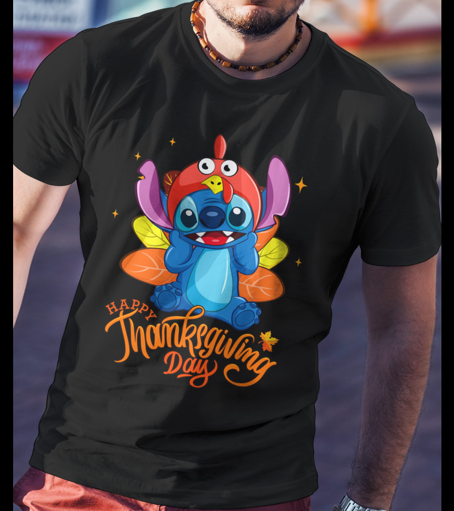 Happy Thanksgiving Day Stitch Turkey Costume T-Shirt
