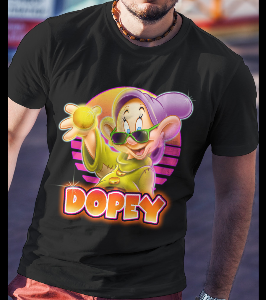 Dopey Retro Sunglasses Glow Neon Style T-Shirt