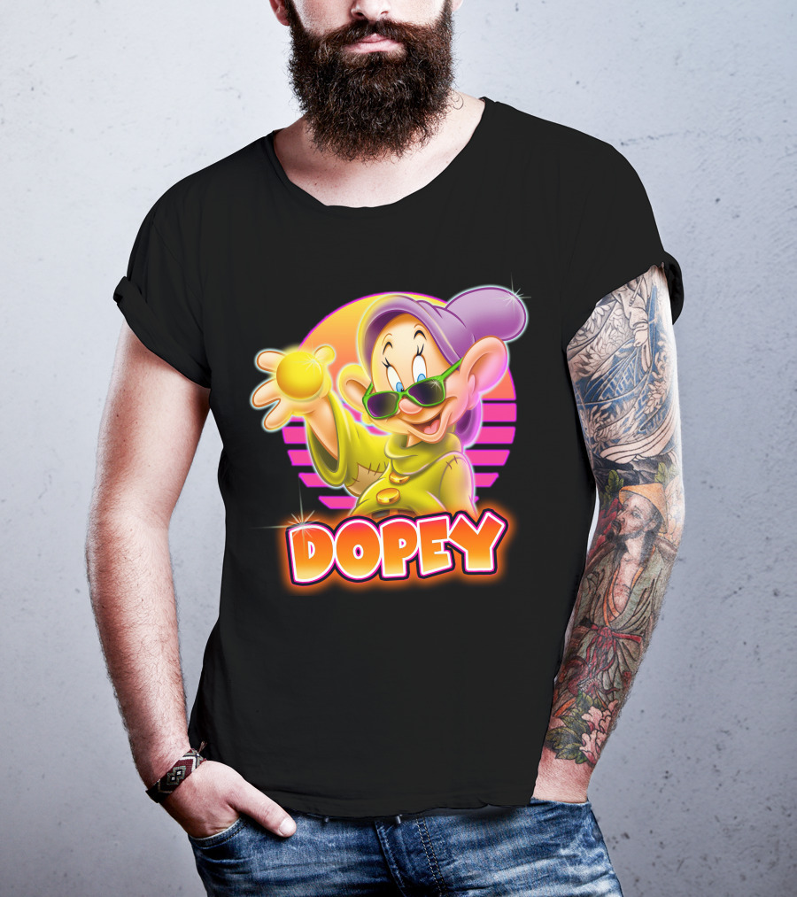 Dopey Retro Sunglasses Glow Neon Style T-Shirt