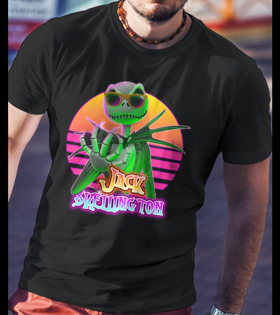 Jack Skellington Retro Neon Style T-Shirt