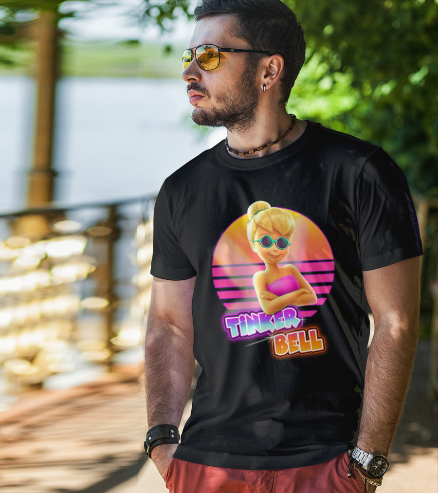 Tinker Bell 80S Retro Sunset Style T-Shirt