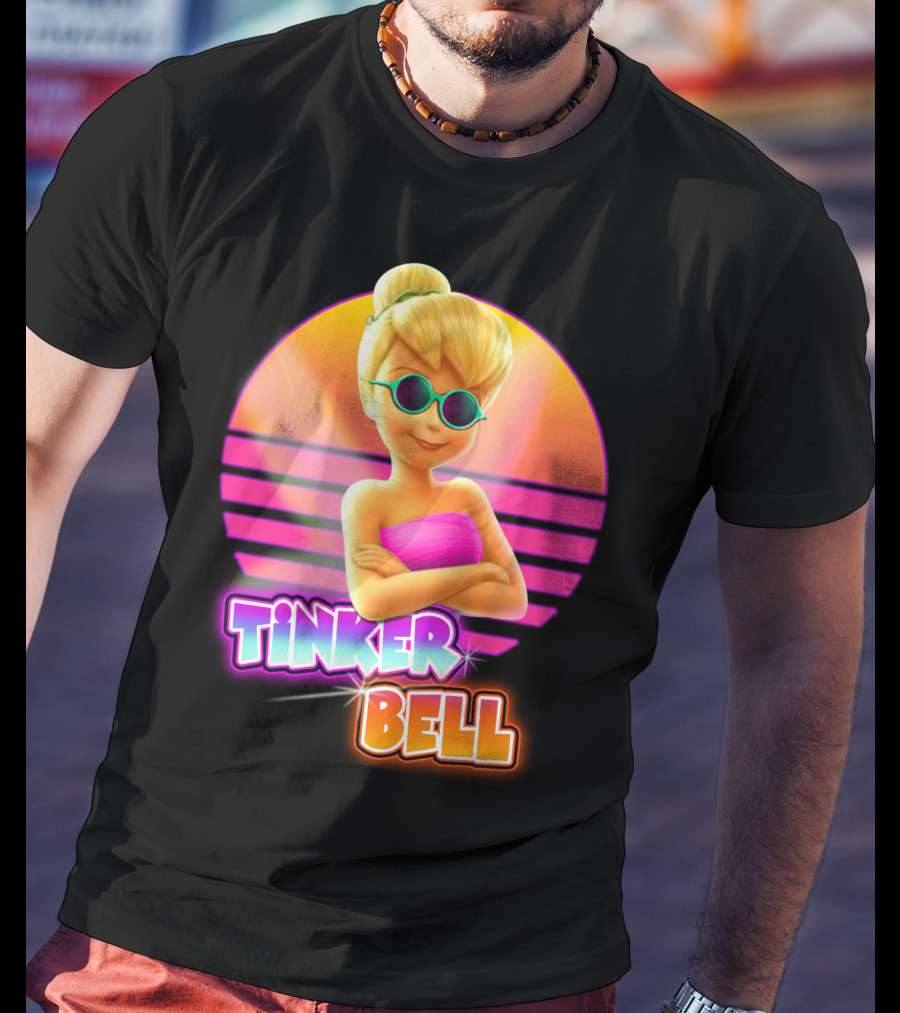 Tinker Bell 80S Retro Sunset Style T-Shirt