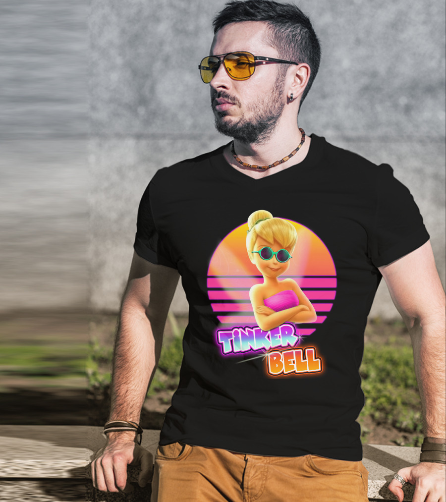 Tinker Bell 80S Retro Sunset Style T-Shirt