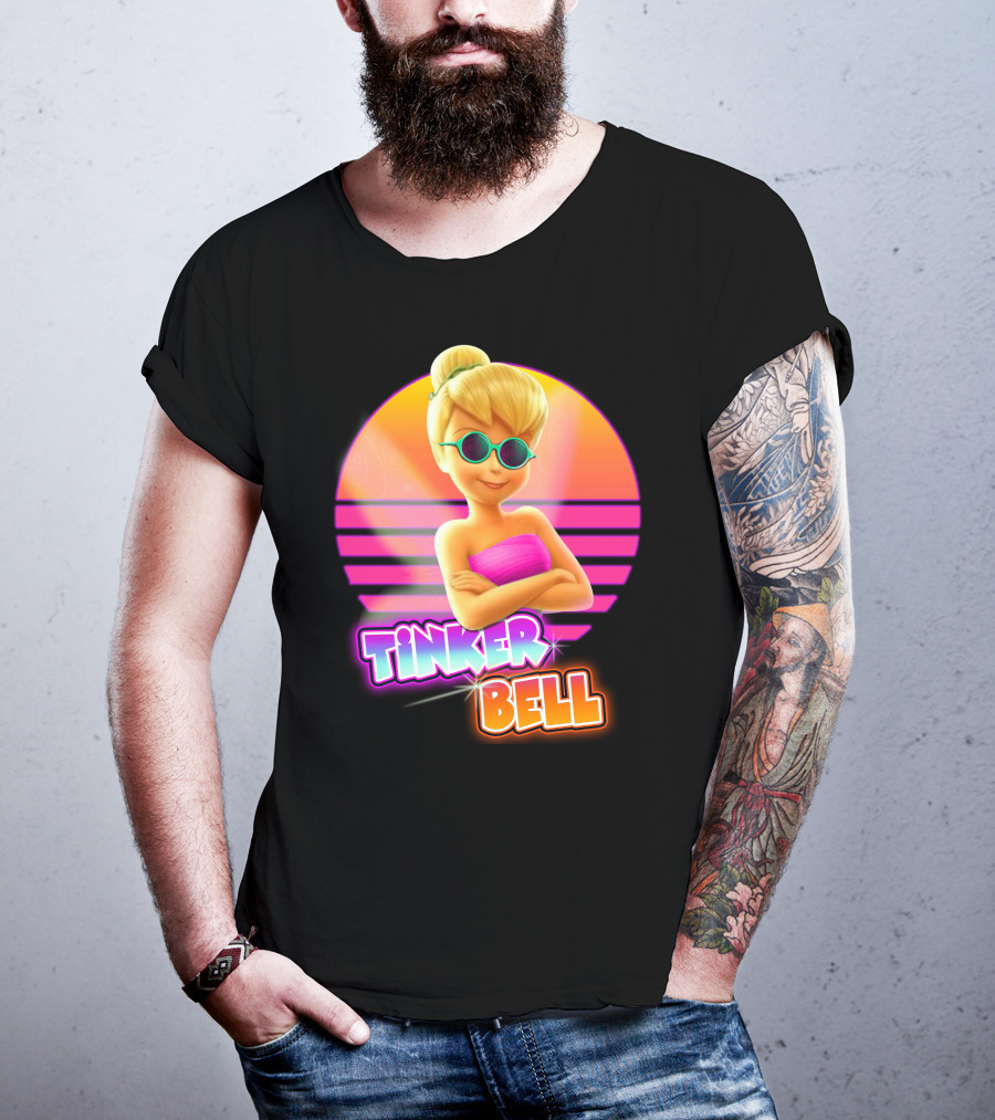 Tinker Bell 80S Retro Sunset Style T-Shirt