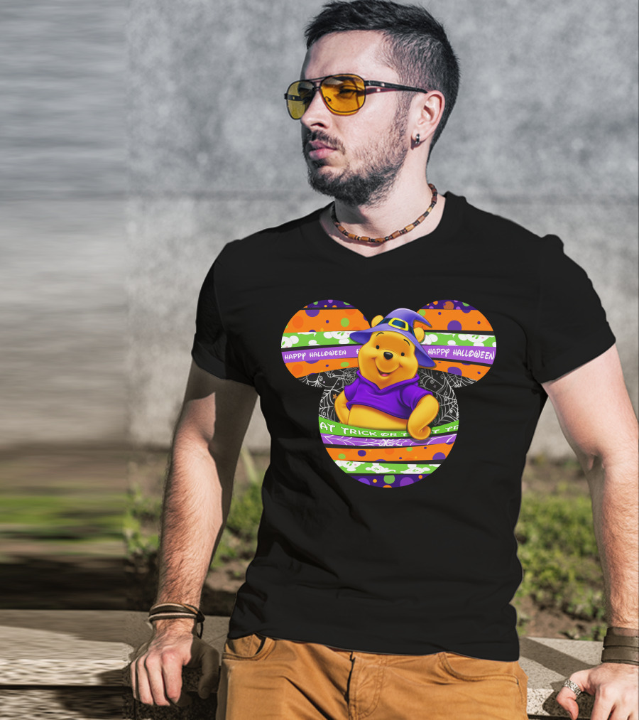 Winnie The Pooh Halloween Trick Or Treat Happy Halloween Mickey Ears T-Shirt