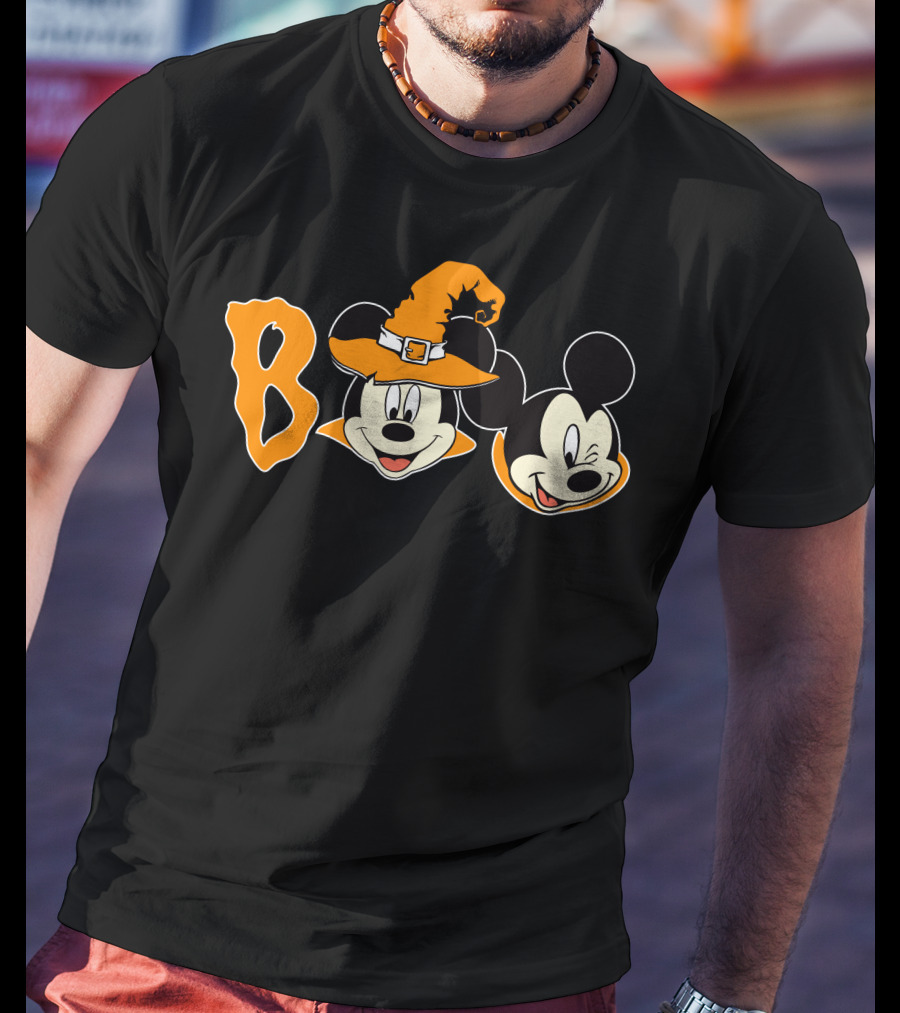 Boo Halloween Mickey Mouse Witch Hat T-Shirt