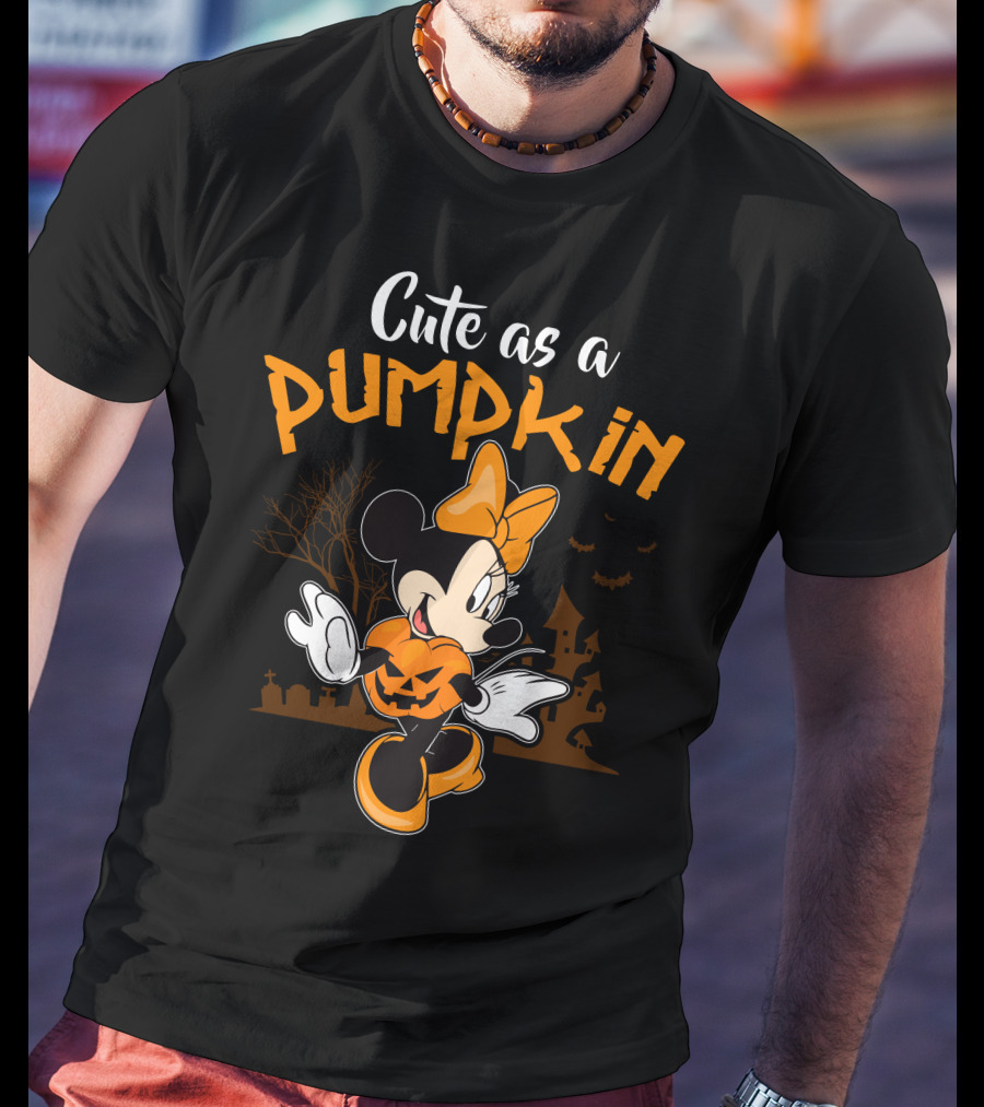 Cute As A Pumpkin Halloween 12 Minnie Mouse T-Shirt