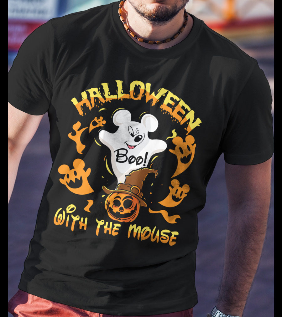 Halloween 21 Boo With The Mouse Ghost And Pumpkin Party T-Shirt