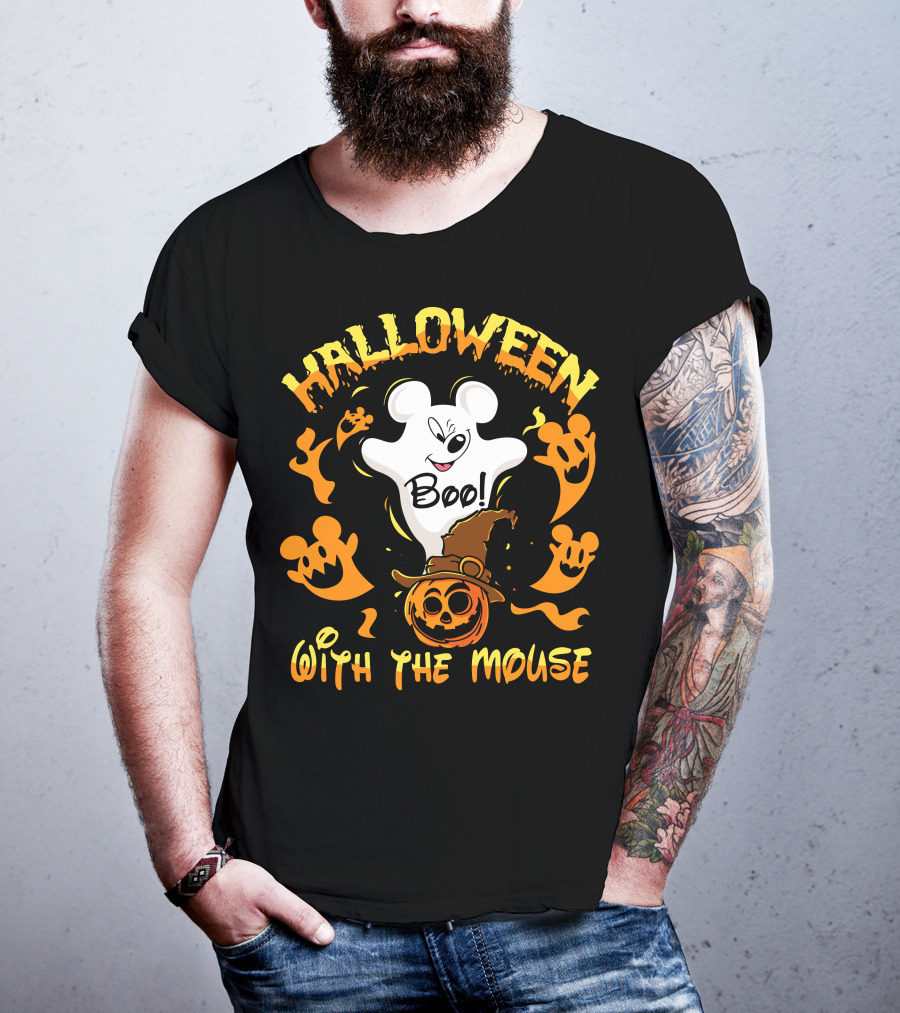 Halloween 21 Boo With The Mouse Ghost And Pumpkin Party T-Shirt