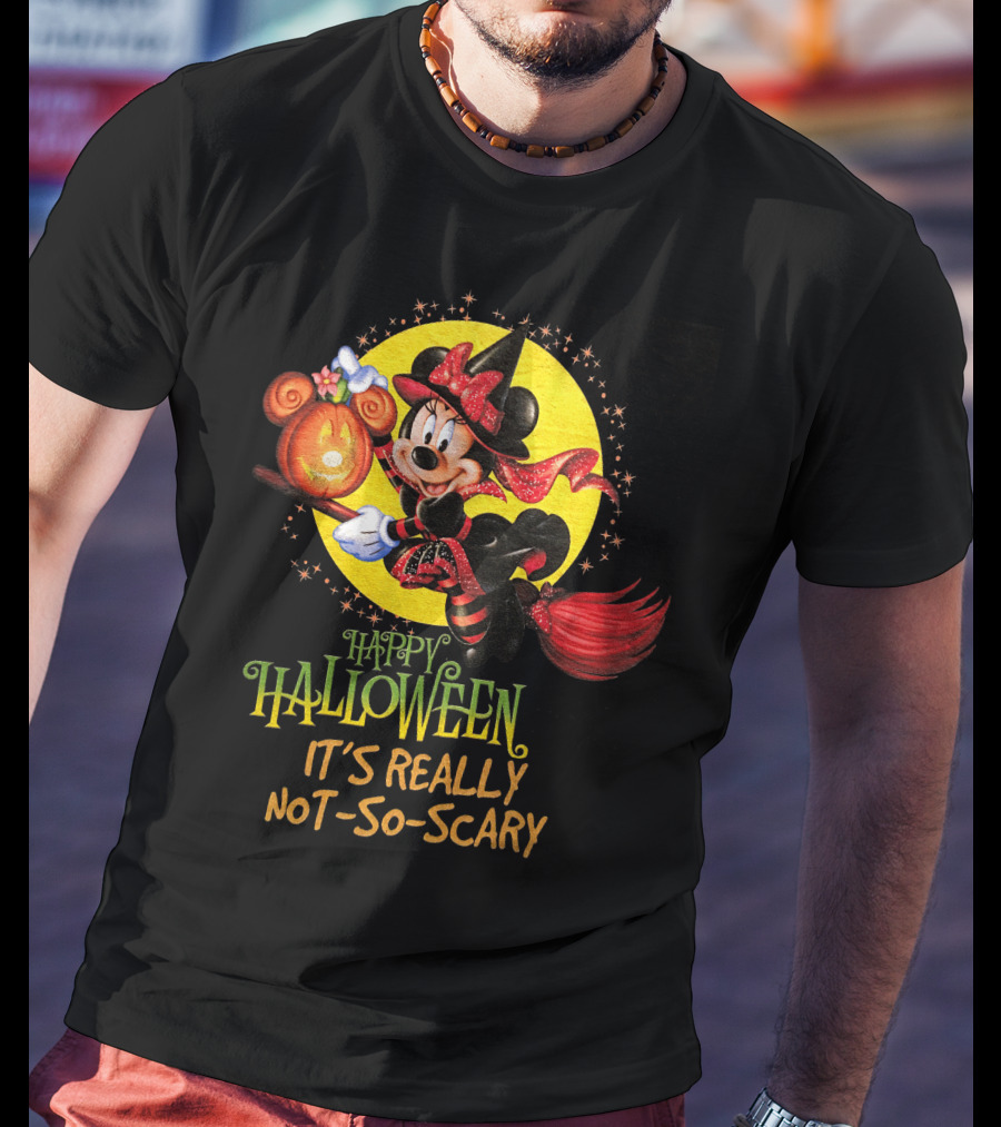 Happy Halloween It's Really Not-So-Scary Minnie Mouse Broomstick Potion Mickey Pumpkin T-Shirt
