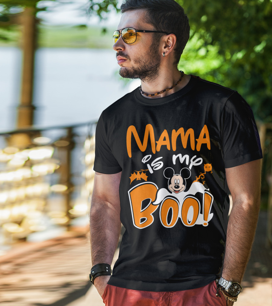 Mama Is My Boo Halloween Mickey Mouse Ghost T-Shirt