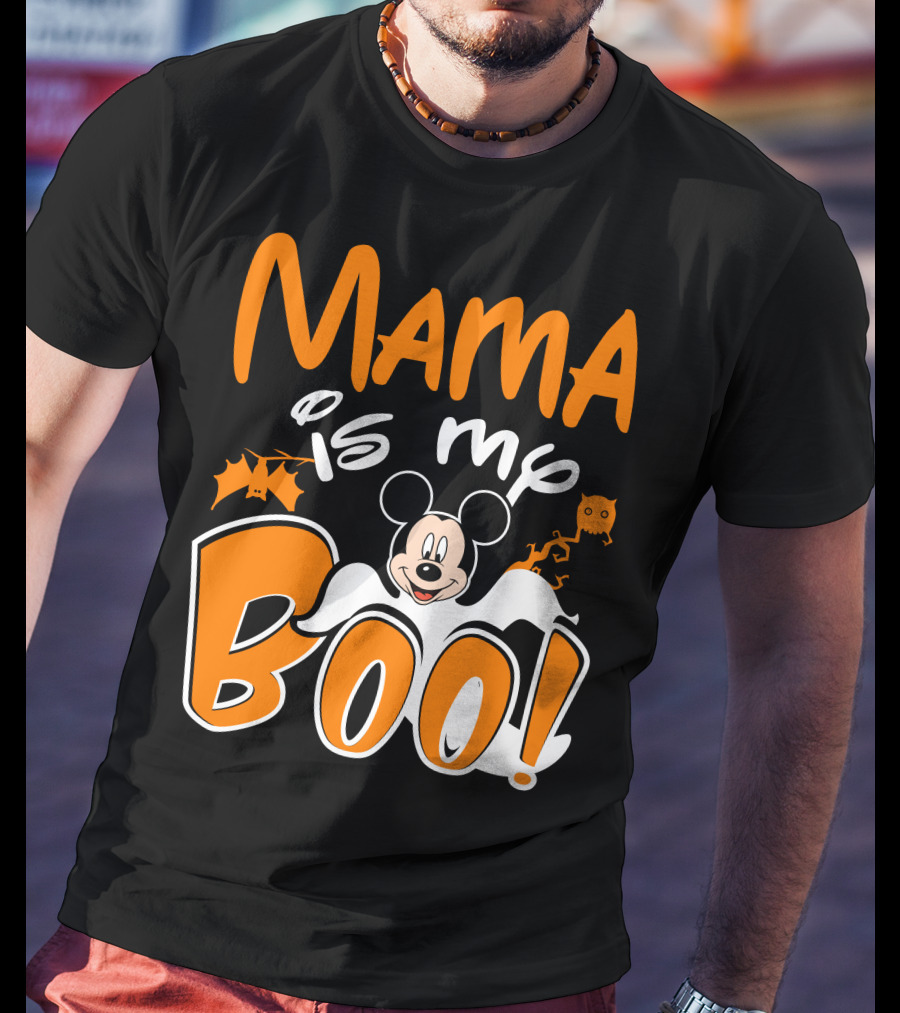 Mama Is My Boo Halloween Mickey Mouse Ghost T-Shirt