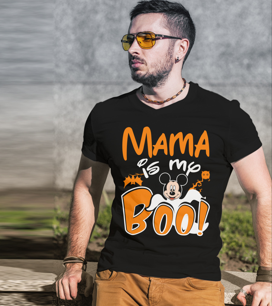 Mama Is My Boo Halloween Mickey Mouse Ghost T-Shirt