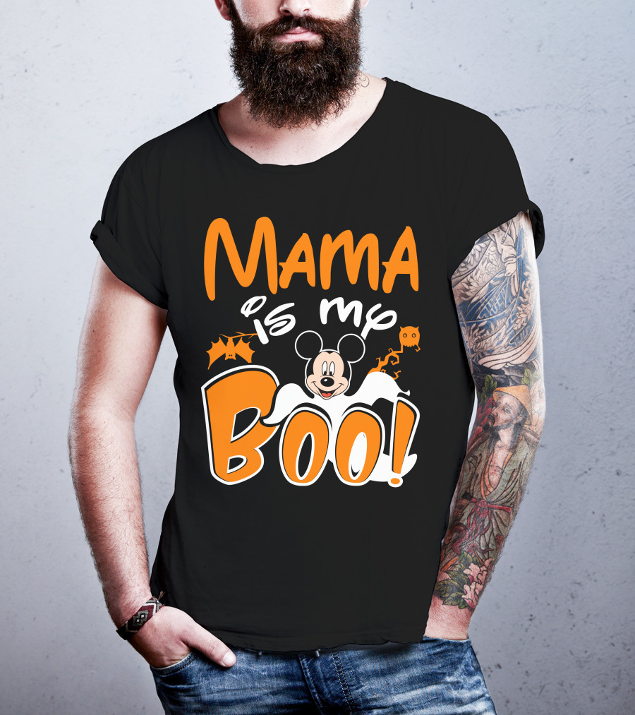 Mama Is My Boo Halloween Mickey Mouse Ghost T-Shirt