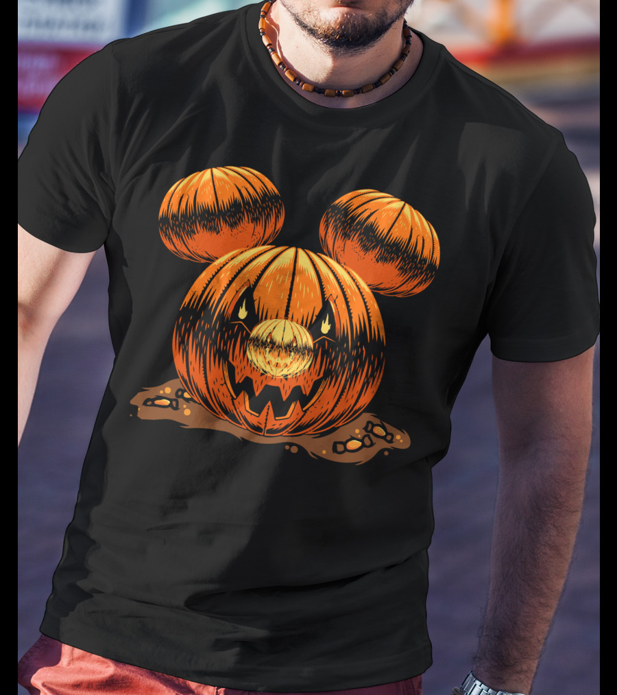 Halloween 76 Pumpkin Mouse Ears Jack-O'-Lantern T-Shirt