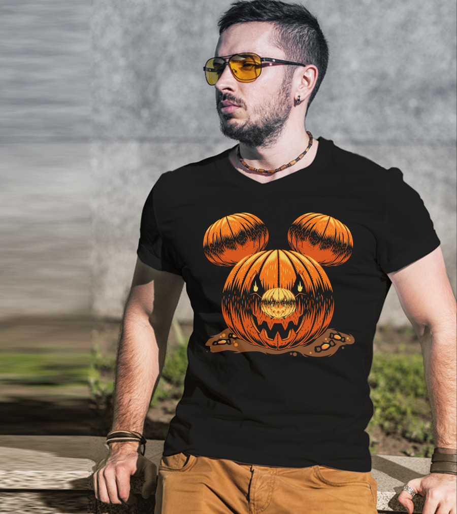 Halloween 76 Pumpkin Mouse Ears Jack-O'-Lantern T-Shirt