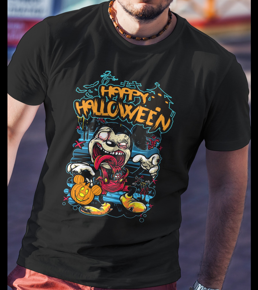 Happy Halloween Spooky Cartoon Pumpkin Party T-Shirt