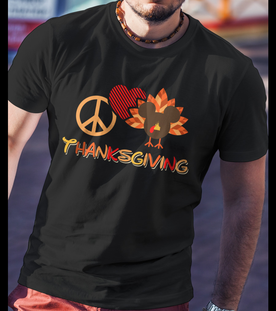 Thanksgiving Peace Love Turkey 28 T-Shirt