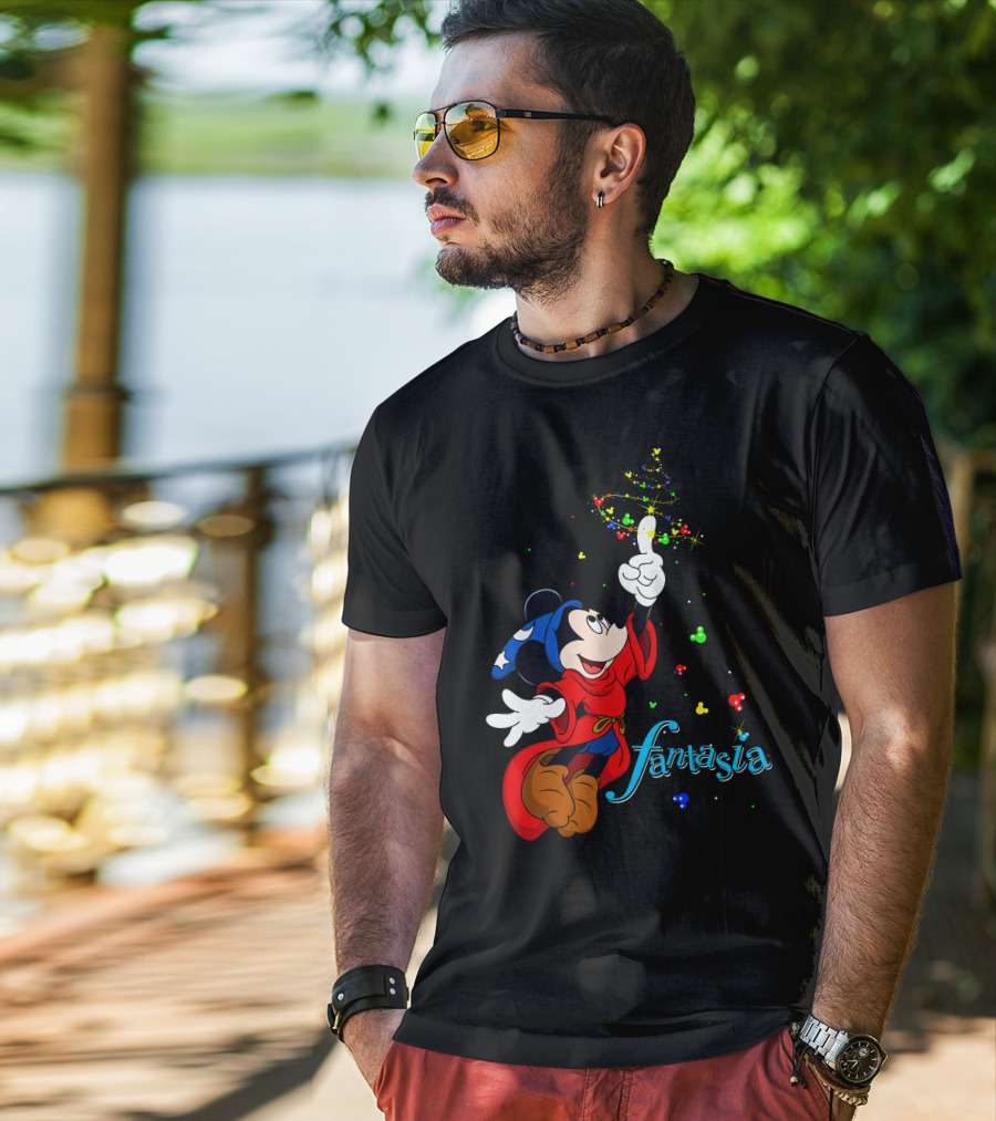 Fantasia Merry Christmas 110 Disney Mickey Mouse Sorcerer Iconic Classic T-Shirt