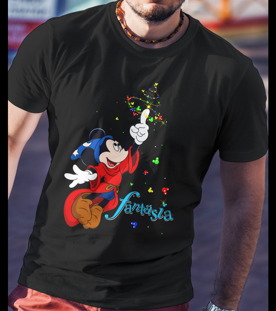 Fantasia Merry Christmas 110 Disney Mickey Mouse Sorcerer Iconic Classic T-Shirt