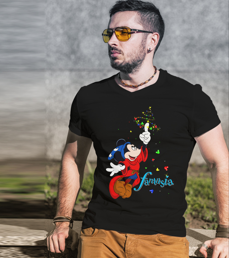 Fantasia Merry Christmas 110 Disney Mickey Mouse Sorcerer Iconic Classic T-Shirt