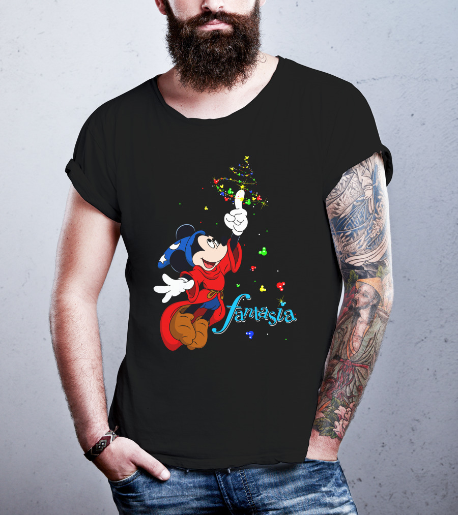 Fantasia Merry Christmas 110 Disney Mickey Mouse Sorcerer Iconic Classic T-Shirt