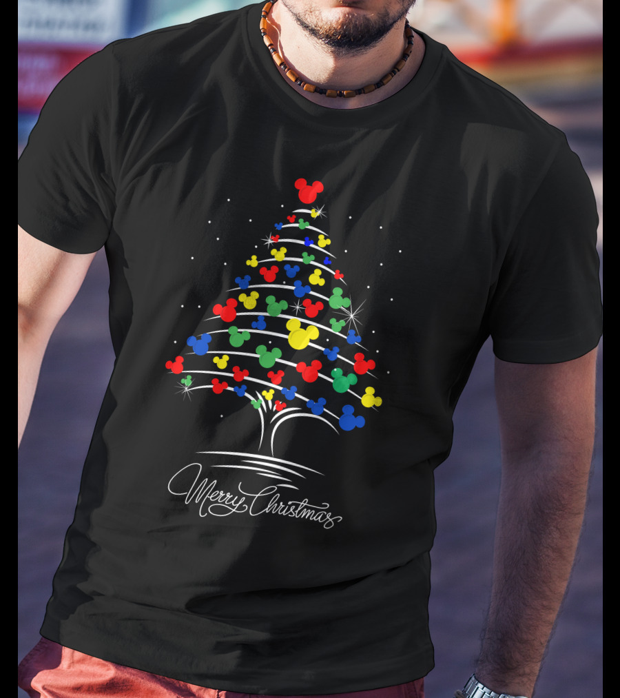 Merry Christmas Mickey Mouse Tree T-Shirt