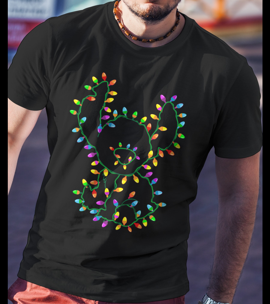 Merry Christmas Festive Lights Ornament T-Shirt