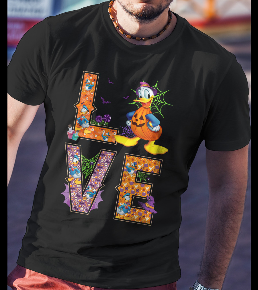 Love Halloween Donald Duck Pumpkin Costume T-Shirt