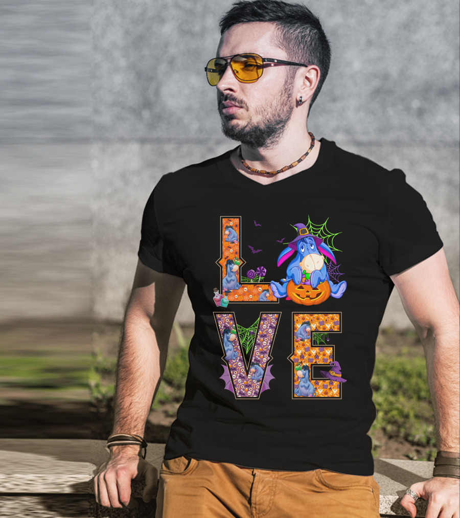 Eeyore Halloween Love Pumpkin Witch Hat Web T-Shirt