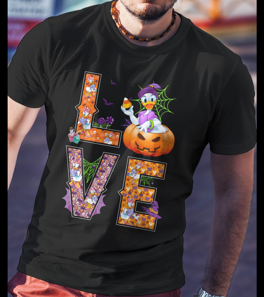 Love Daisy Duck Halloween Pumpkin Candy Corn Disney T-Shirt